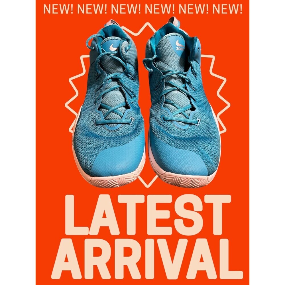Nike Zoom REV II TB Men’s Size Powder Blue Basketball Shoe AJ7718-404 Size 15